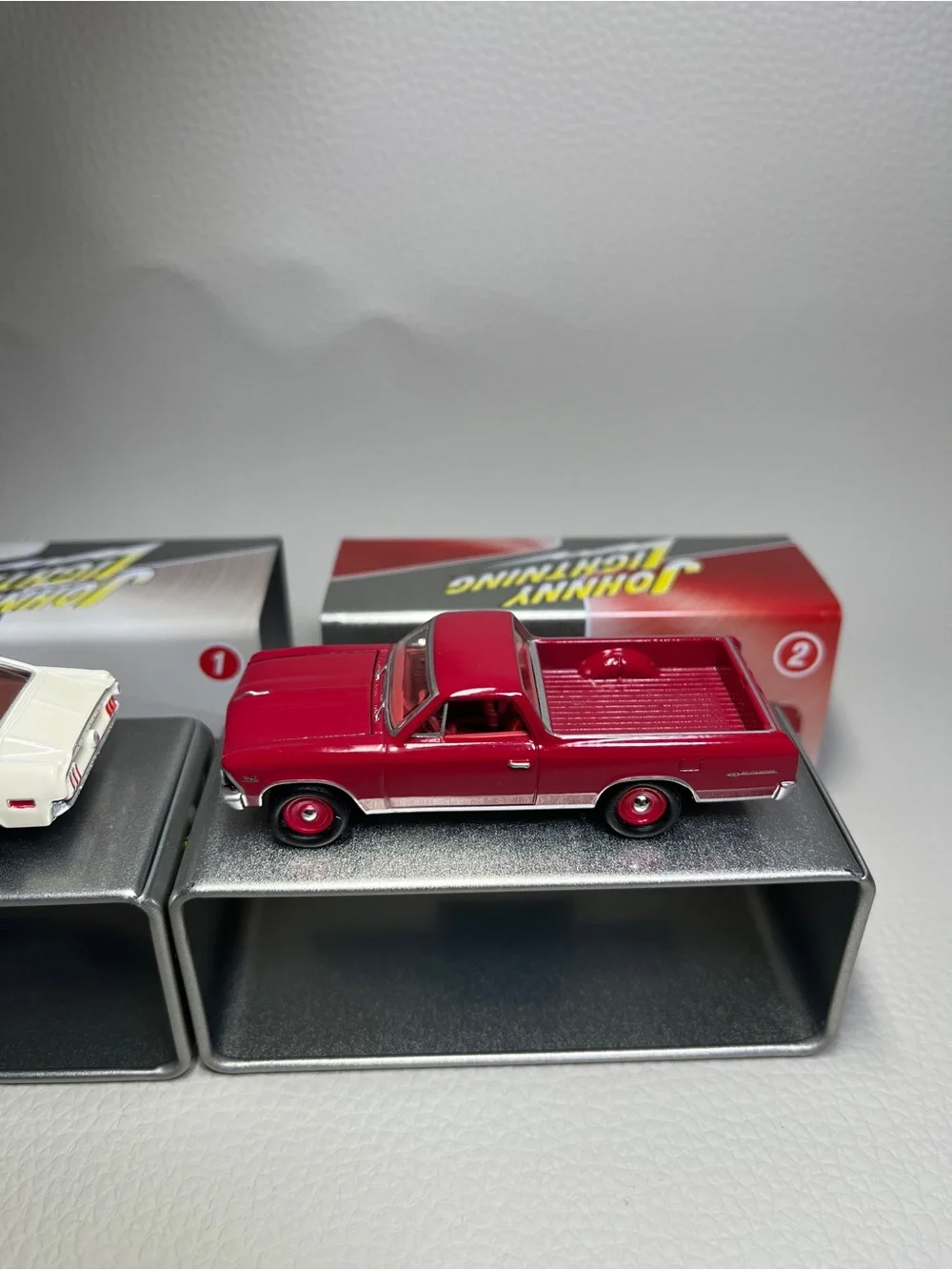 Johnny Lightning Collector Tin 3 Car Set 2 Mustang 1 El Camino